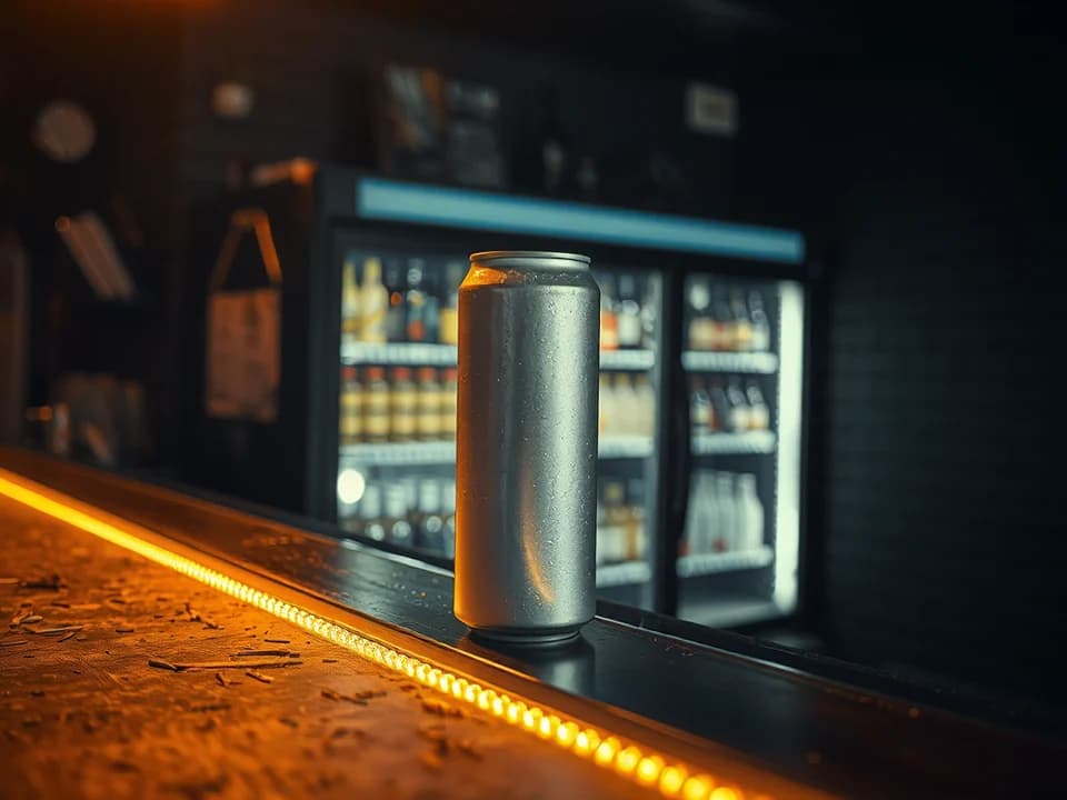 Lata de energizante fría en la barra de ARENA